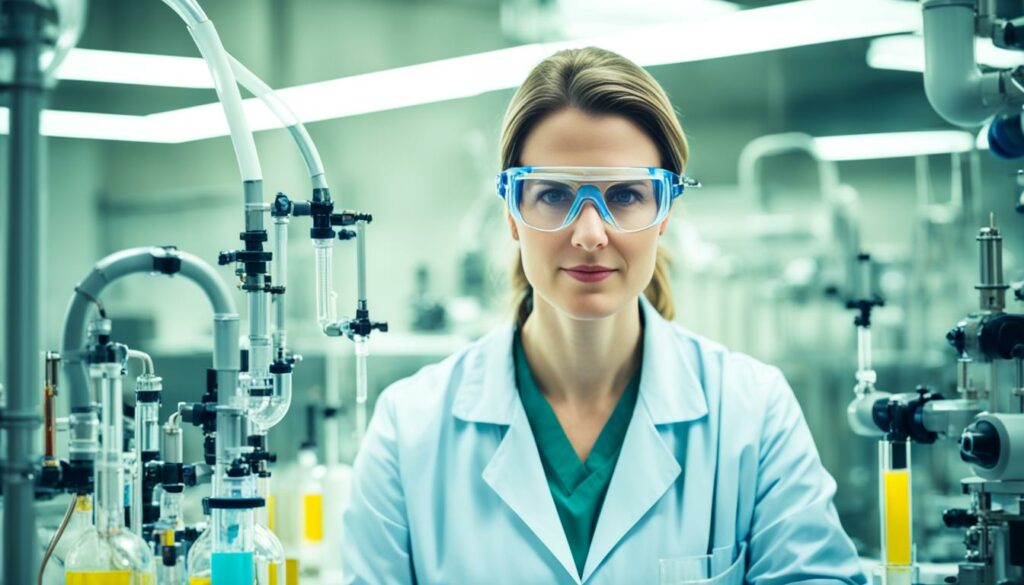 Chemikerin in der Produktion