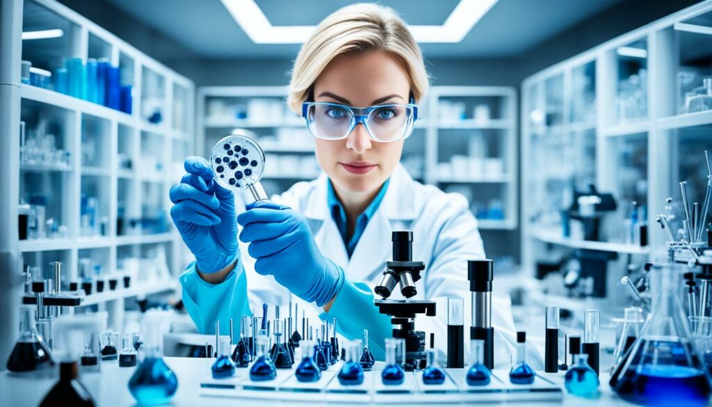Nanotechnologin im Labor